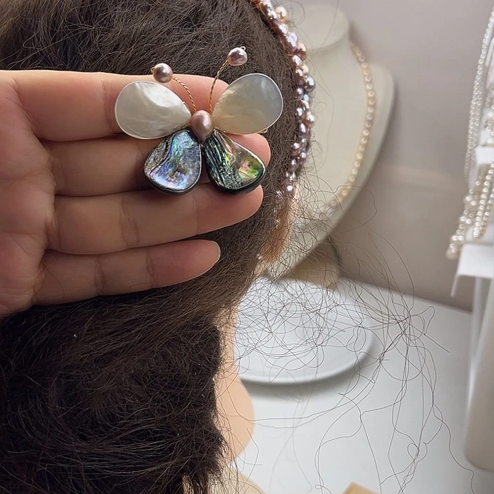 未镶嵌发夹淡水珍珠