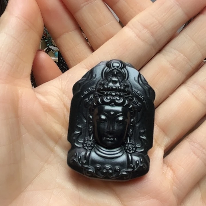 吉****和田玉（墨玉）未镶嵌吊坠(赠链)观音牌