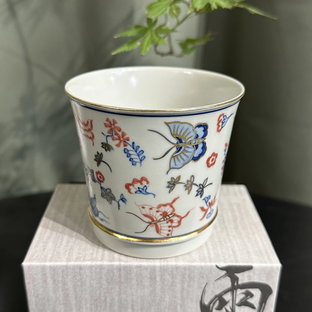 【雨溪山房】描金蝴蝶咖啡杯YXKFB0005