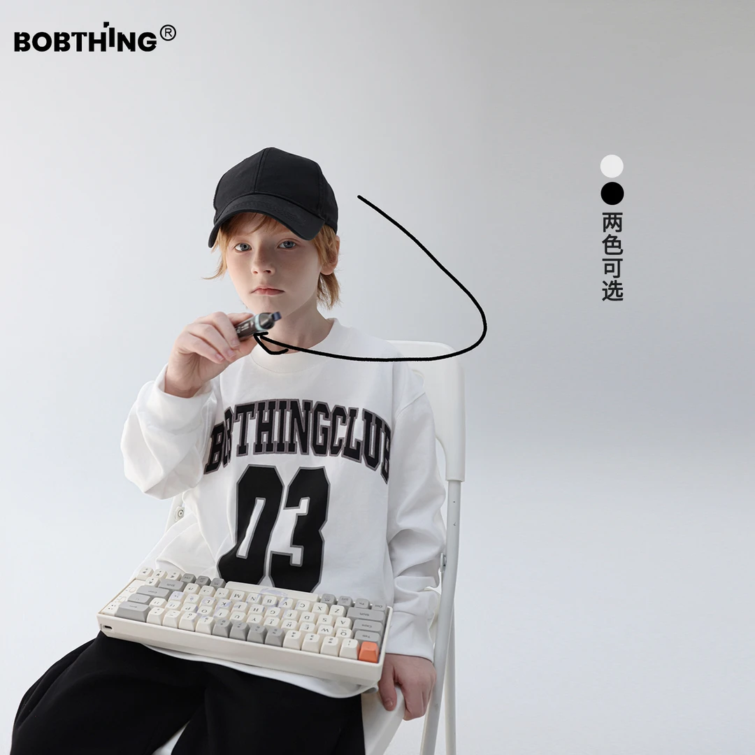 男童秋装刺绣字母美式T恤长袖百搭上衣儿童春秋套头打底衫潮童装