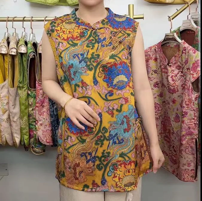 661无袖中长小衫新中式女装上衣裙夏季时尚气质