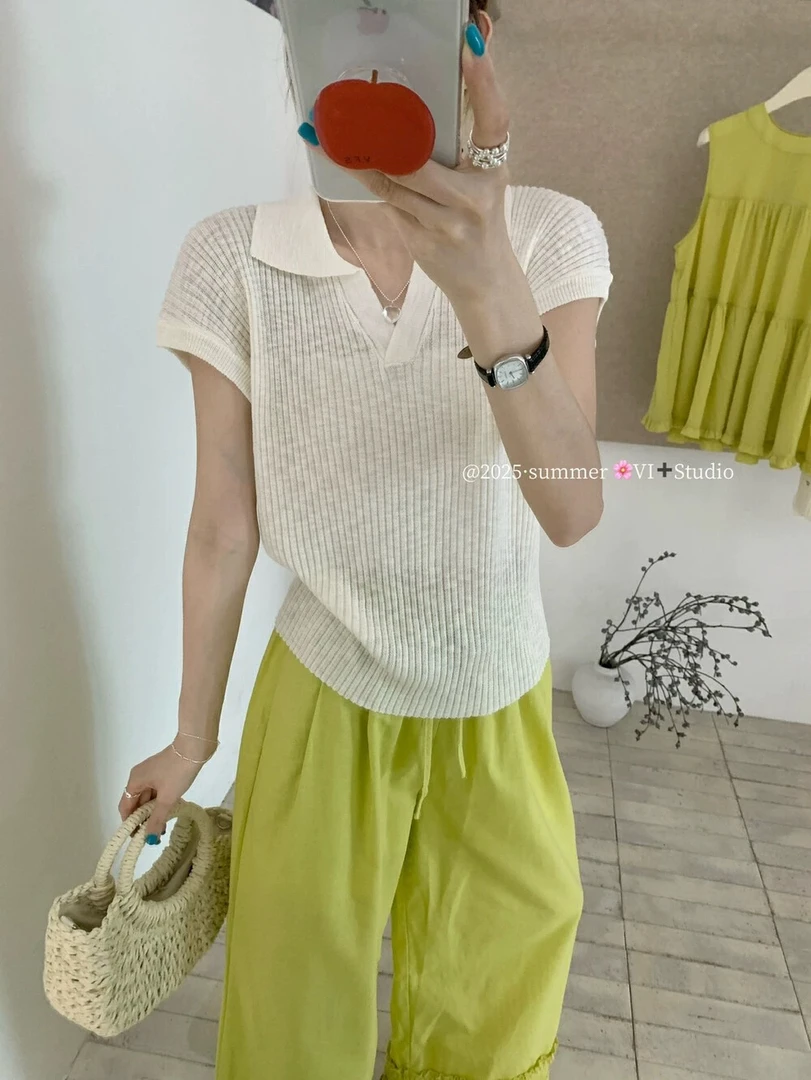 新疆包邮【Z746】v领针织衫-衣长51