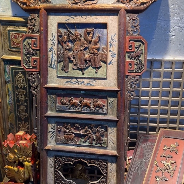 若***菲香榧木老木雕花板艺术