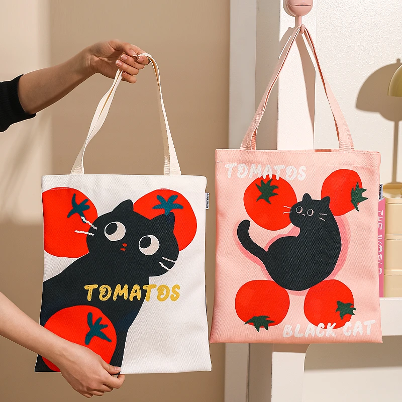 川岛屋帆布袋购物袋大容量手提袋上班通勤学生装书可爱便携帆布包