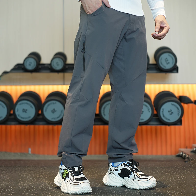 新款男士工装休闲裤运动裤运动直筒透气长裤子户外机能登山宽松