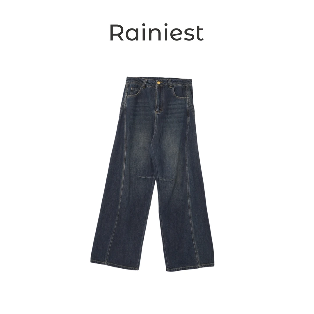 雨哥Rainiest牛仔弯刀阔腿长裤D259J005B3