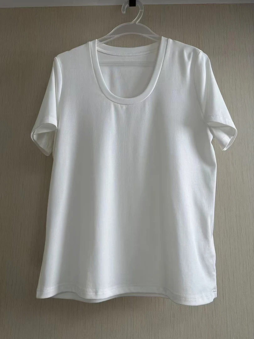 【鑫兰精选】U型领T恤舒适显瘦短袖女款纯色简约百搭时尚