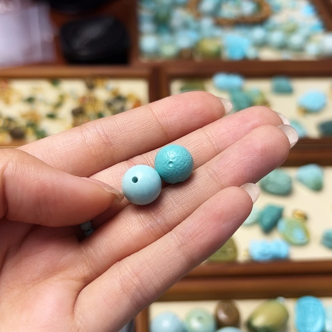 朵****绿松石未镶嵌配件绿松石圆珠