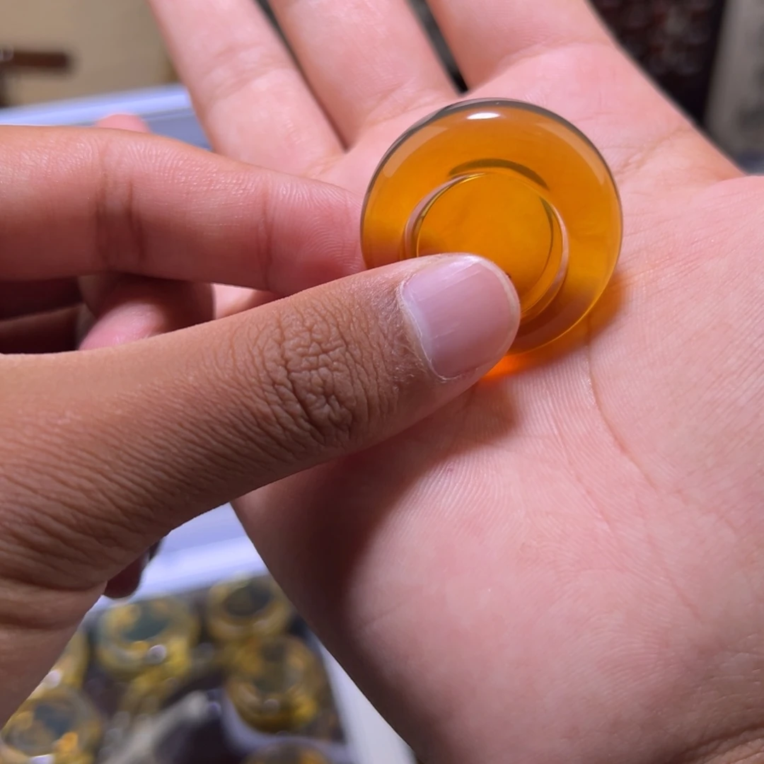 琥珀未镶嵌颈饰20.6mm馒头戒