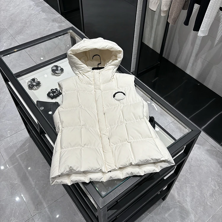 25年秋冬新款 时尚百搭休闲显瘦连帽羽绒服方块马甲-8809