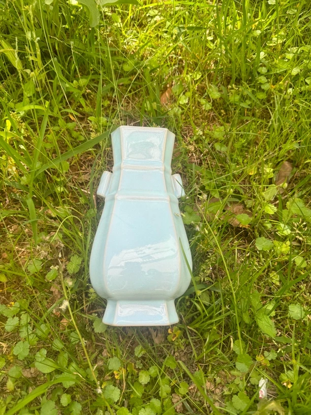 天青汝瓷汝窑荷叶口瓶花瓶摆件居家客厅电视柜酒柜陶瓷花瓶装饰品