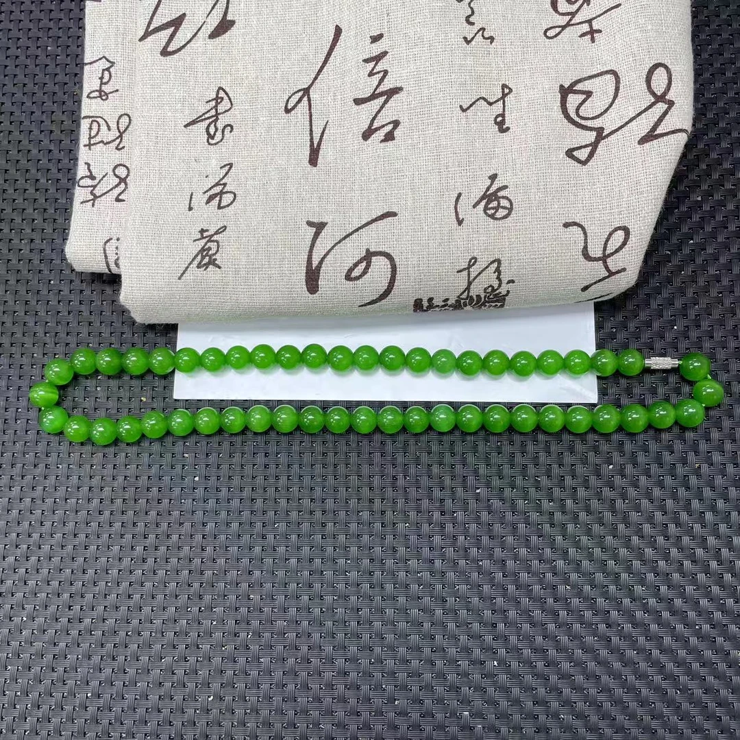 【喜子】QE239绿猫色10m项链/多样性发一精致奇石