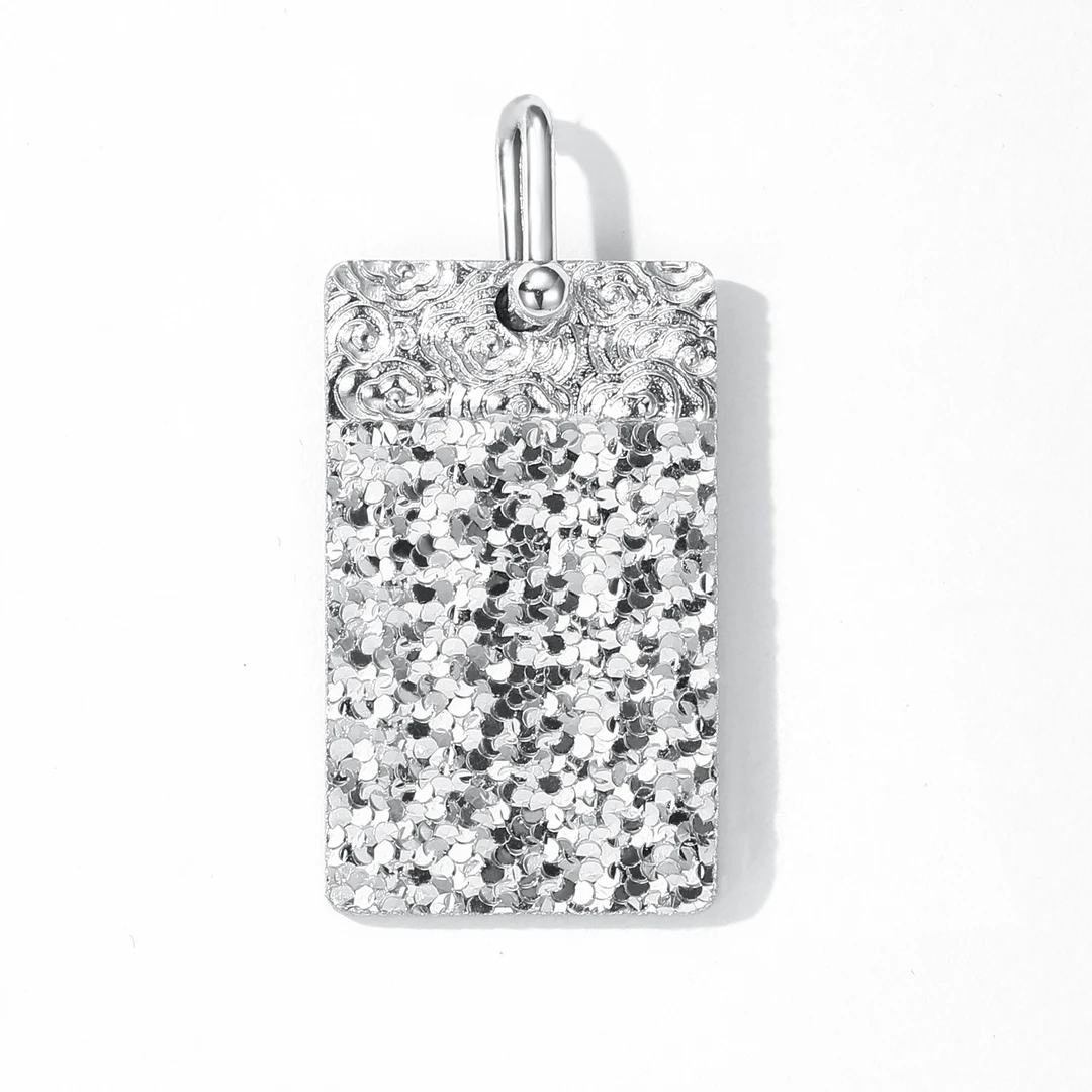 铂星珠宝Pt950祥云碎碎冰无事牌铂金吊坠时尚气质百搭简约手工