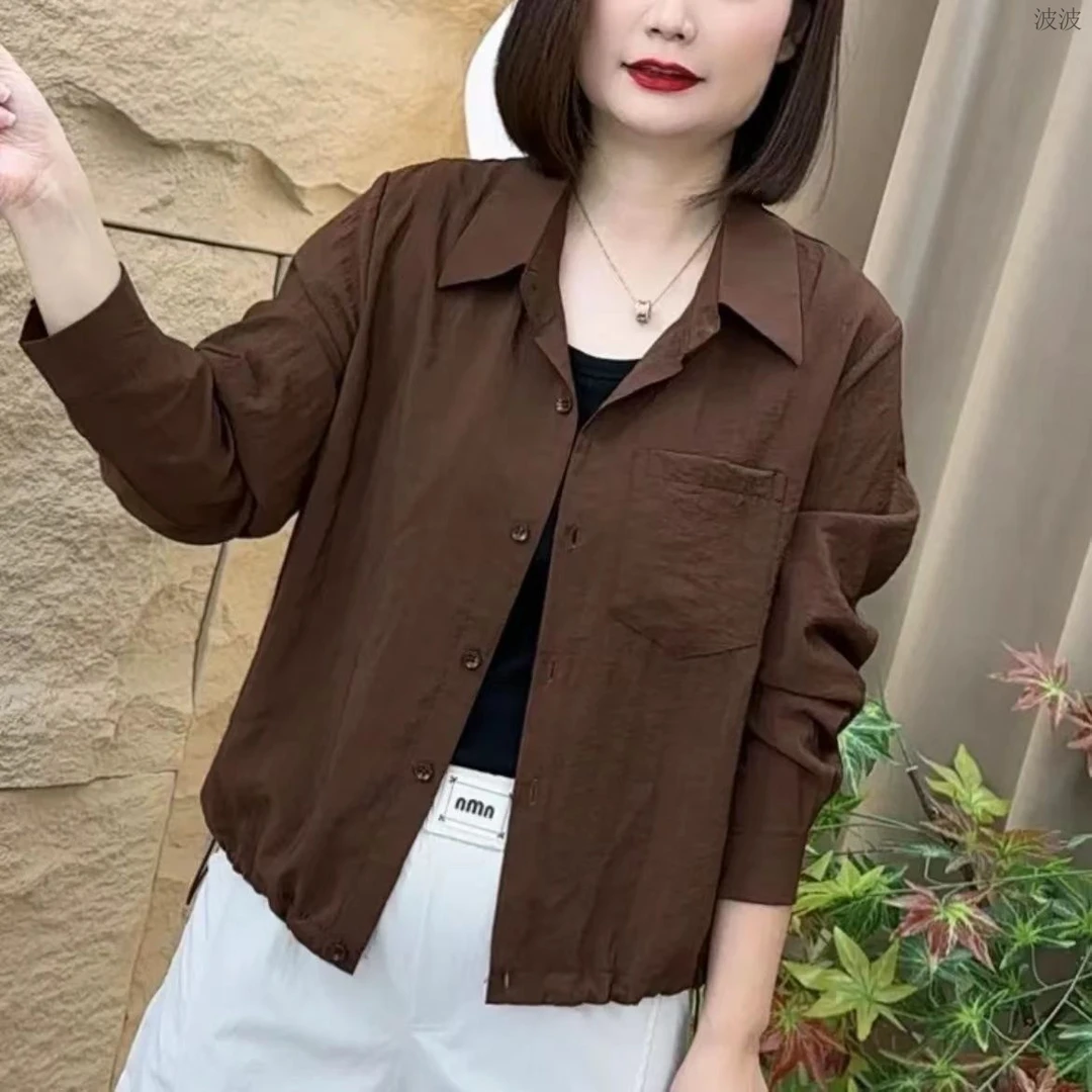 【店铺热销】早秋新款时尚洋气长袖百搭宽松显瘦纯色休闲外套上衣