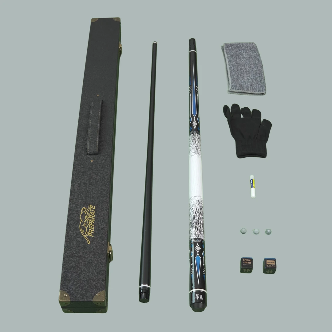 美洲豹准神蓝冰同款蟒皮纹小头碳素手工台球杆中头黑八大头桌球杆