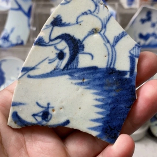 瓷片现代工艺品青花瓷片