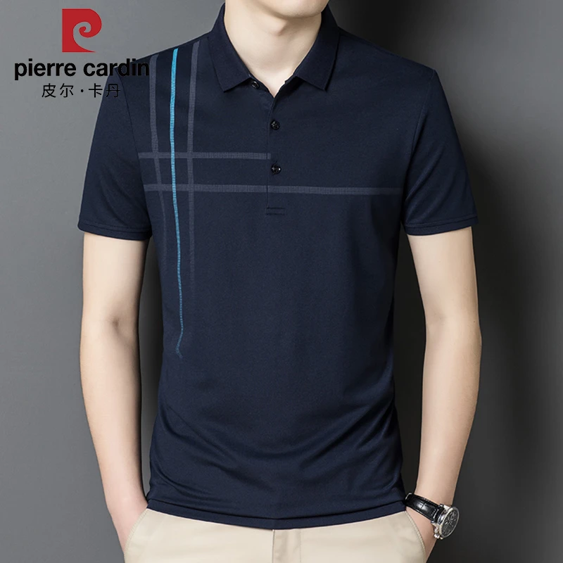 皮尔卡丹夏季短袖polo夏季常规时尚桑蚕丝Polo衫薄款上衣免烫翻领
