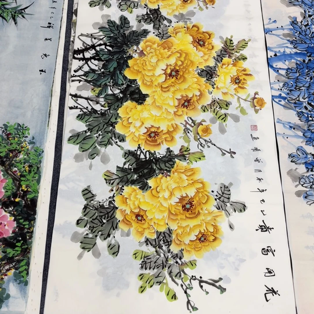 国画140×70手绘画画画