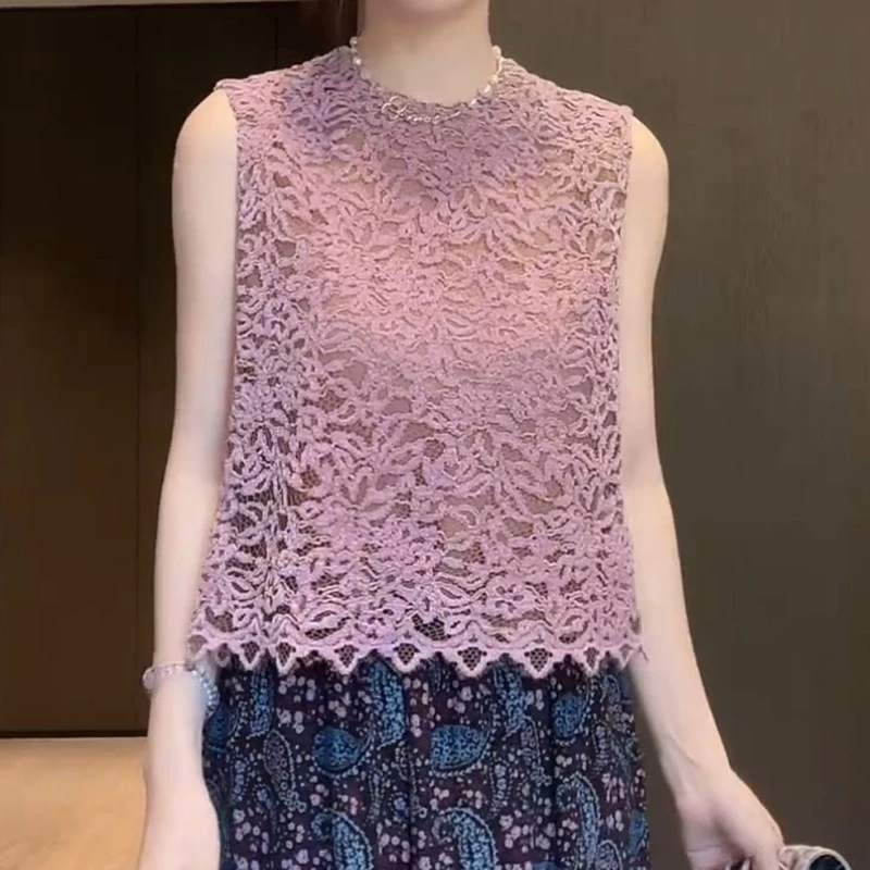 2025夏季新款设计感百搭显瘦蕾丝上衣LK2504773