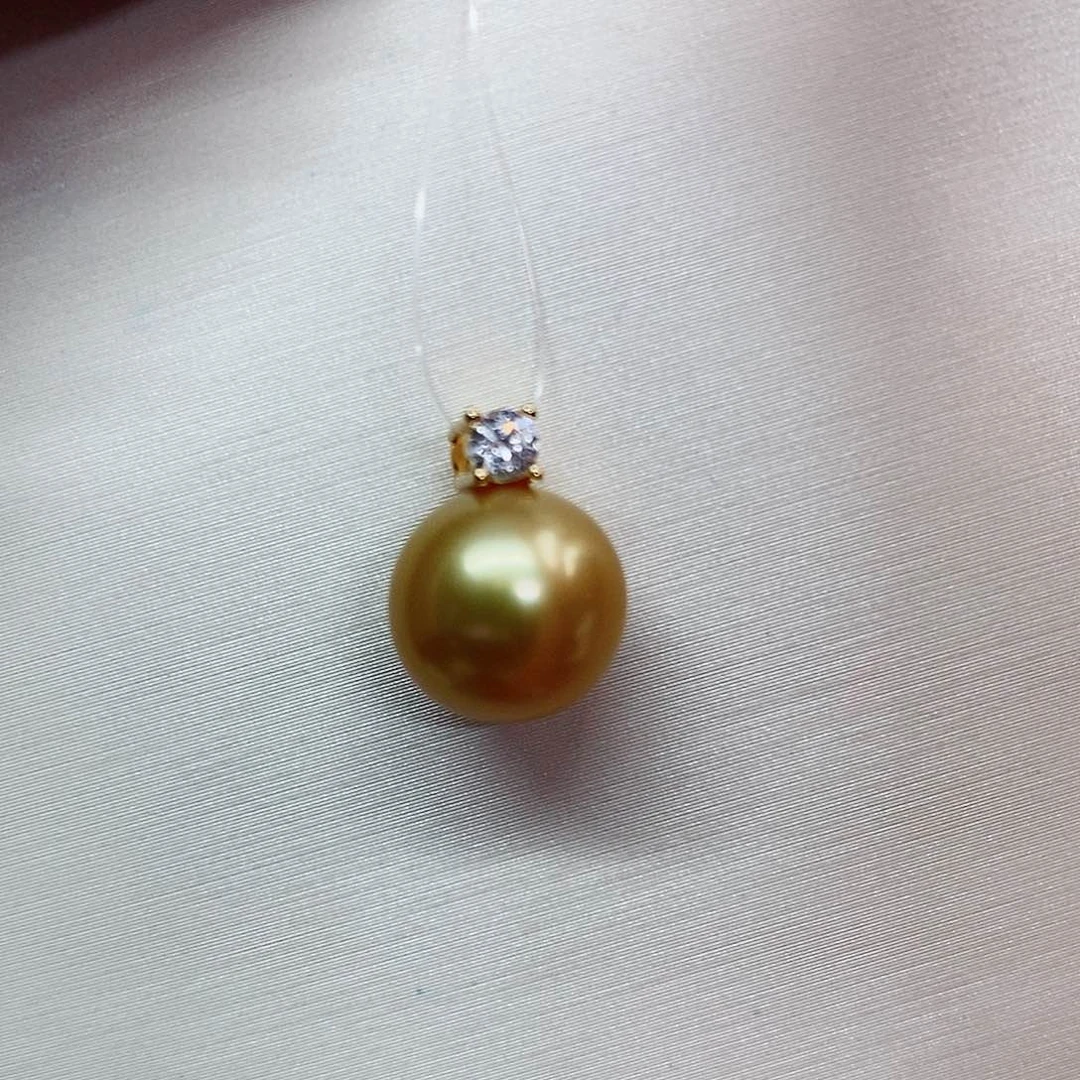 吊坠(不含链)银S925镶嵌海水珍珠10-11