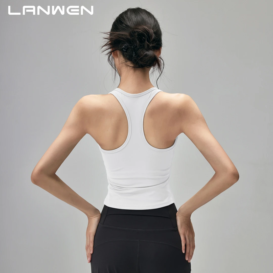 岚纹防震运动背心女带胸垫工字瑜伽内衣外穿美背夏季跑步训练文胸