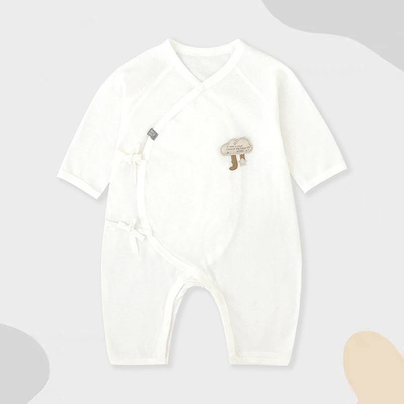 （胖米定制）夏款新生儿纯棉蝴蝶衣连体衣