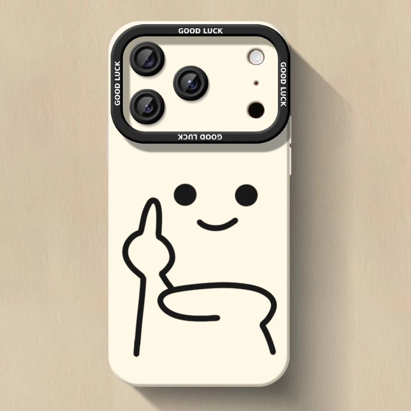 举手线条适用iPhone17ProMax手机壳16苹果15软14瞳影13磨砂1211xr