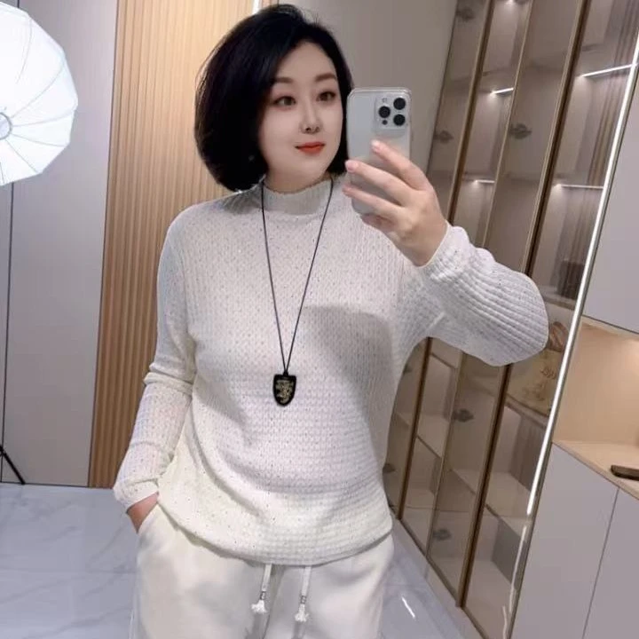 【聪姐推荐】3891新款时尚百搭半领显瘦打底T桖（衣长64，胸围120）