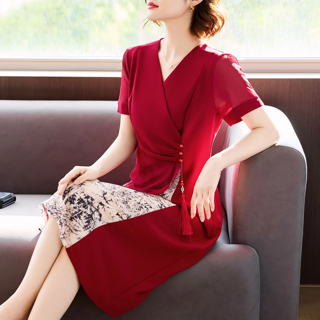 喜婆婆婚宴装平时可穿洋气裙子2025新款结婚妈妈礼服连衣裙女夏季