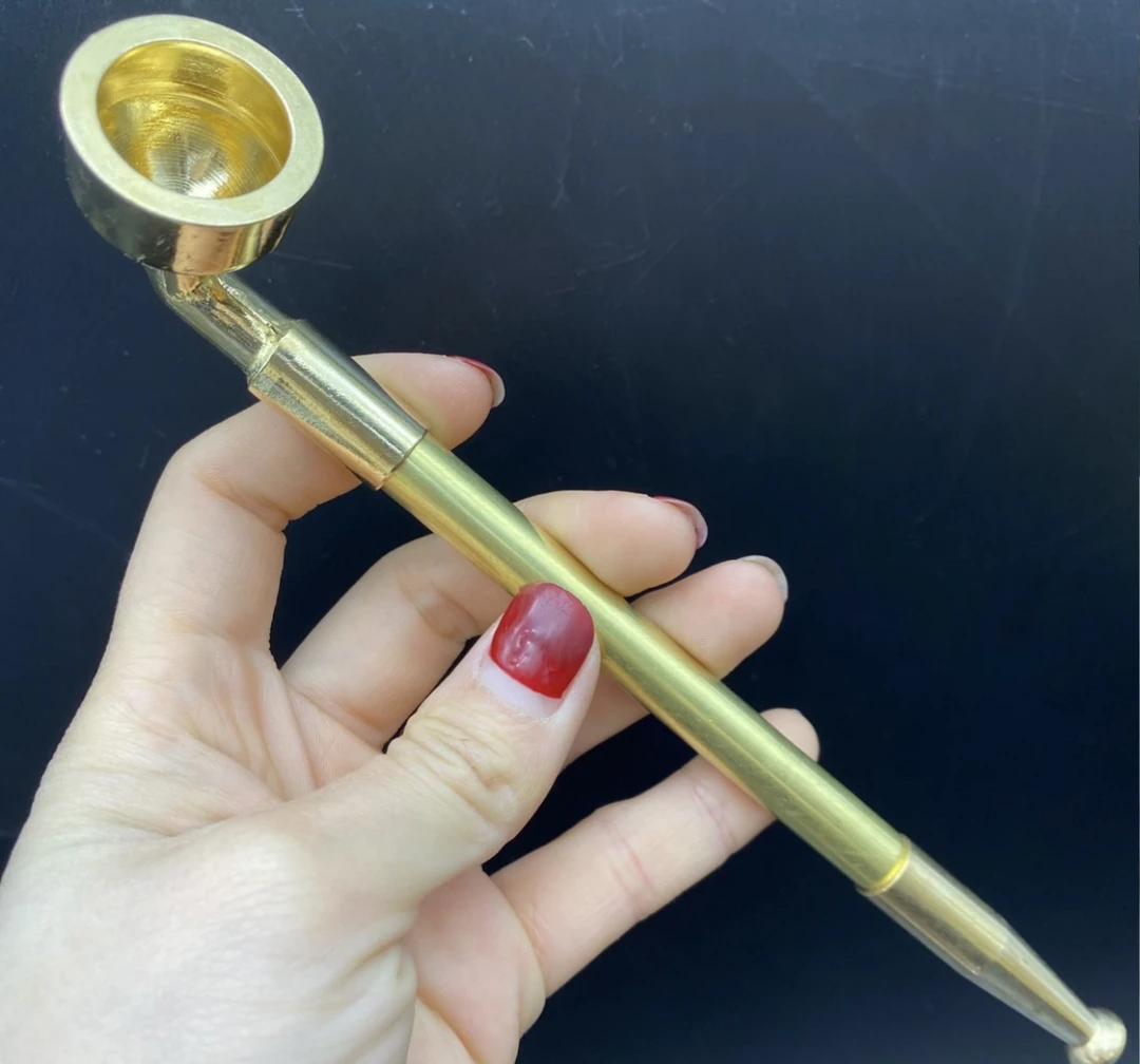 黄铜大烟锅可以伸缩纯黄铜烟斗旱烟袋924