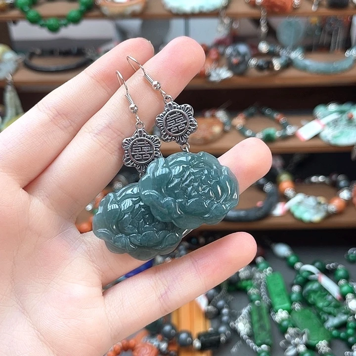 翡翠未镶嵌耳饰饰品