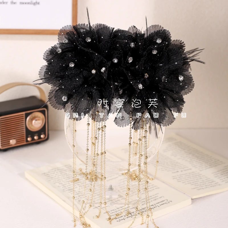 雪花流苏抓夹百搭花朵简约风发夹复古风时尚手工法式森系气质发饰