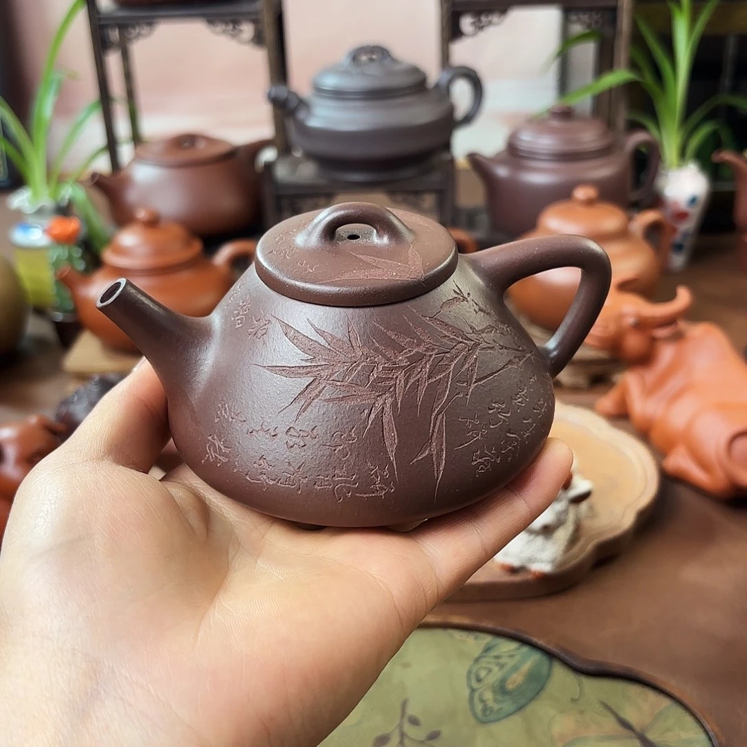 紫砂茶壶子冶石瓢老紫泥200cc