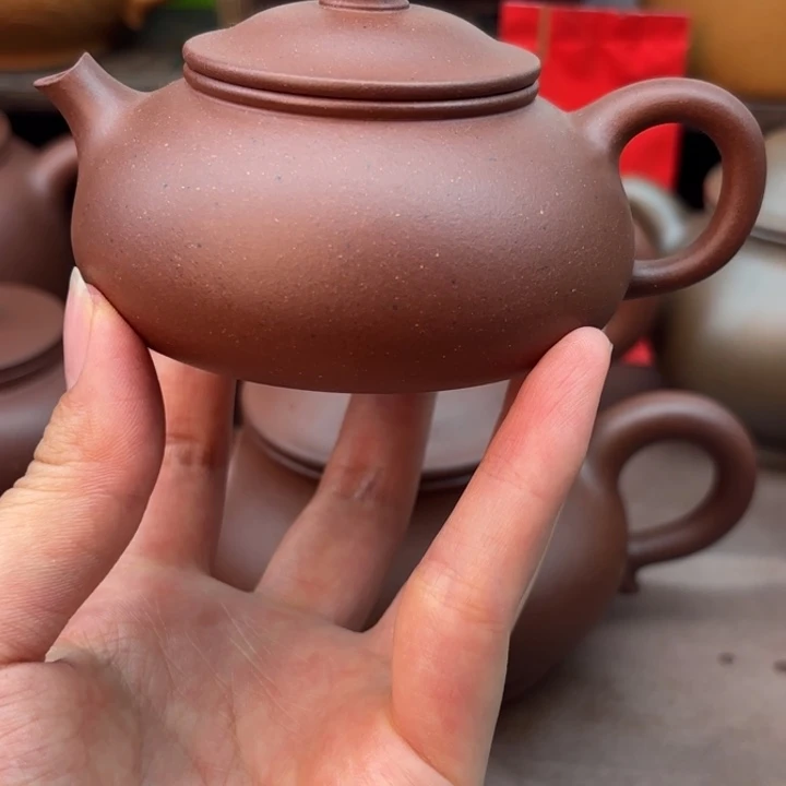 紫砂茶壶120寒江   特练紫泥