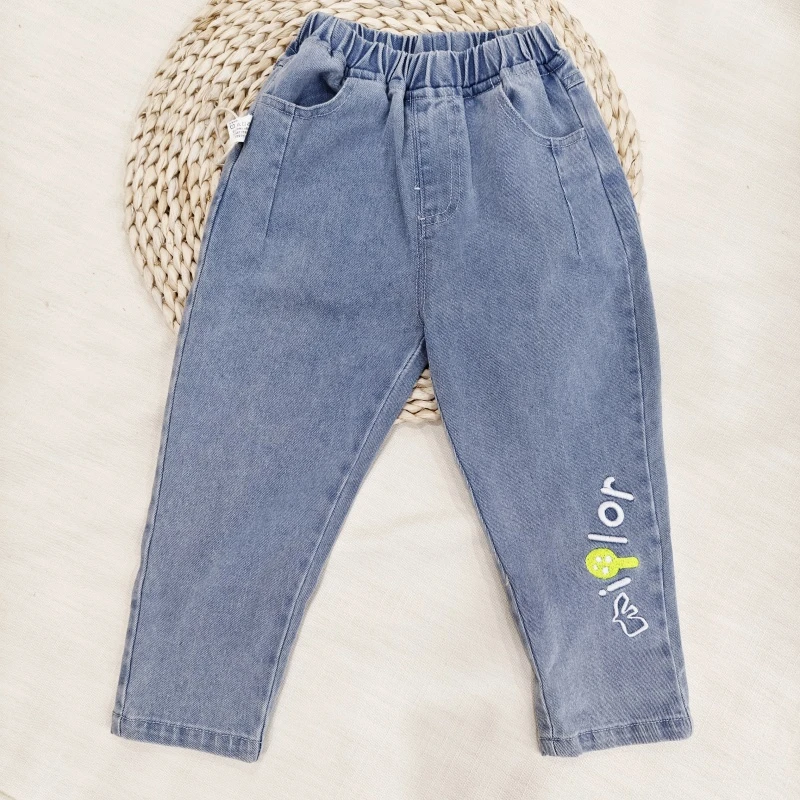 米乐熊字母牛仔裤2240