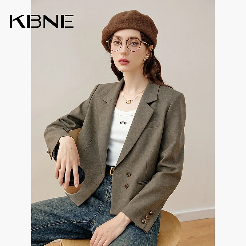 KBNE25秋装新款短外套高级感琥珀流光风气质时尚修身爆款西装外套