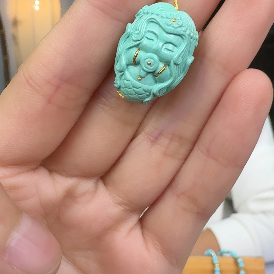 绿松石未镶嵌挂件