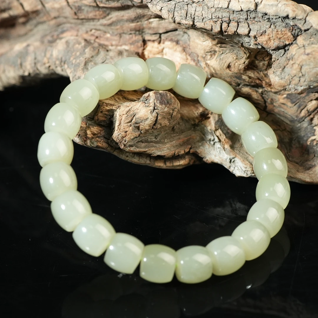 二十世纪中后期和田玉桶珠手串【华豫之门】LLFF2501112050