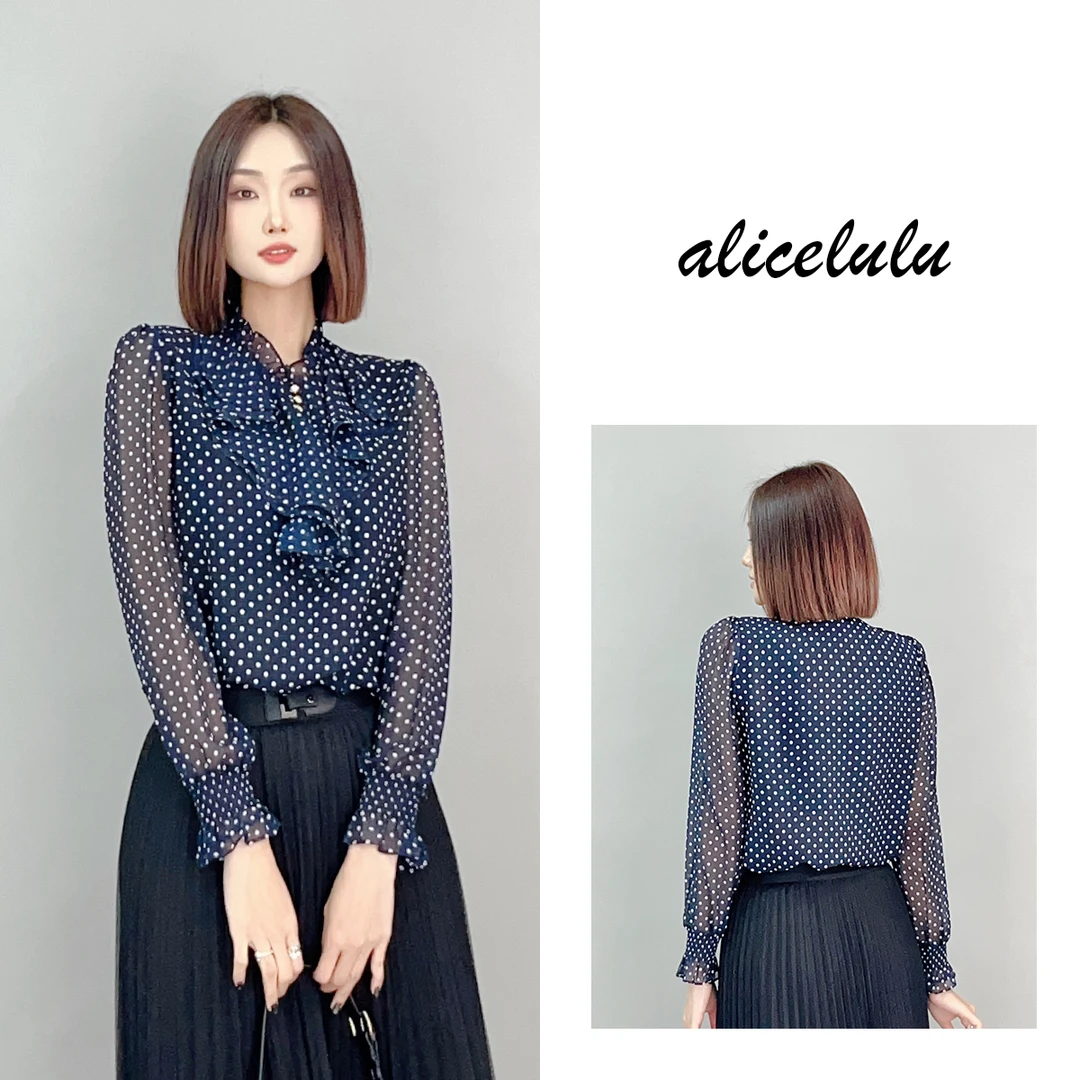 5ALICE 梦回法兰西衬衫 优雅波点 轻盈百搭 S2141578W