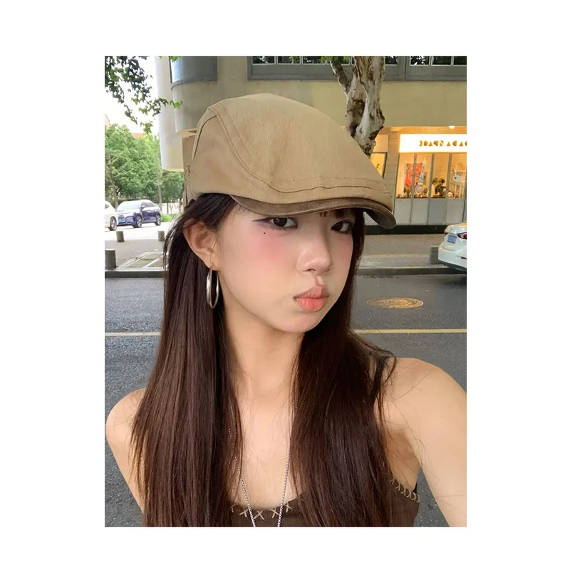 韩版日系报童帽帽子鸭舌帽女夏季简约百搭画家帽休闲