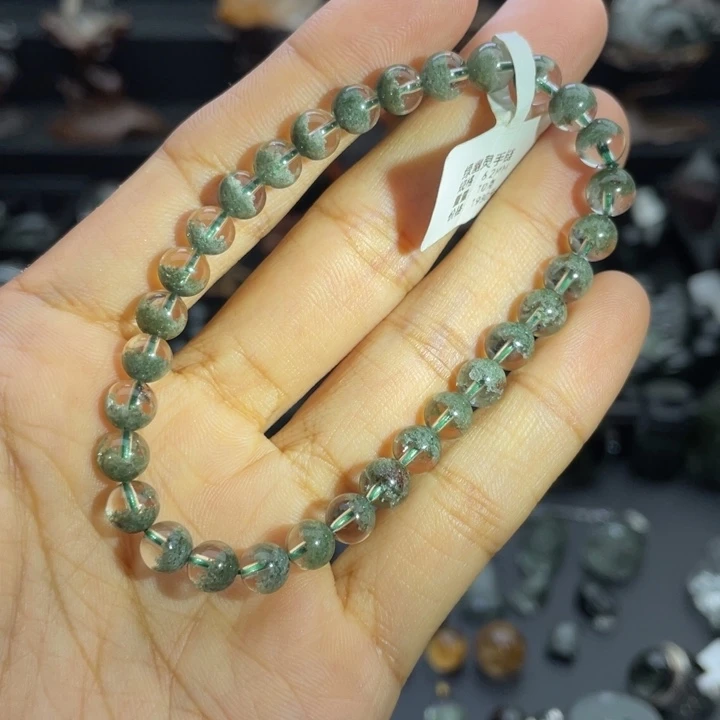 浅***~未镶嵌手链水晶绿幽灵聚宝盆6.2