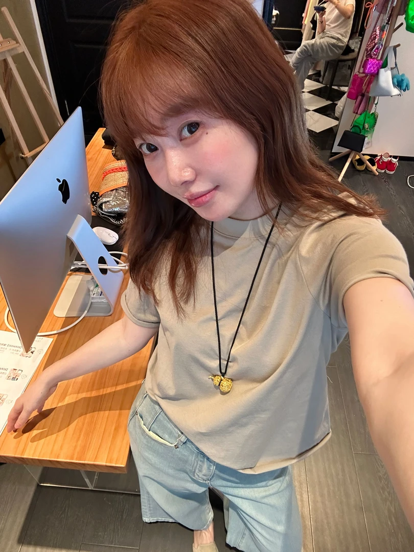 【BORAKOO】鸢尾灰绿色简约宽松休闲T恤