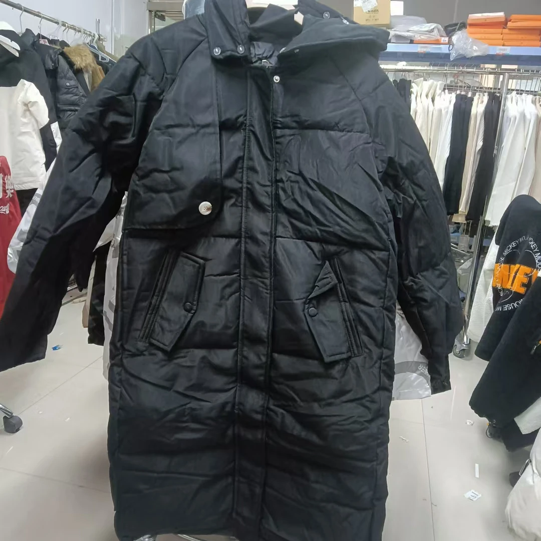 连帽过膝简约设计感加厚宽松显瘦外套K24300