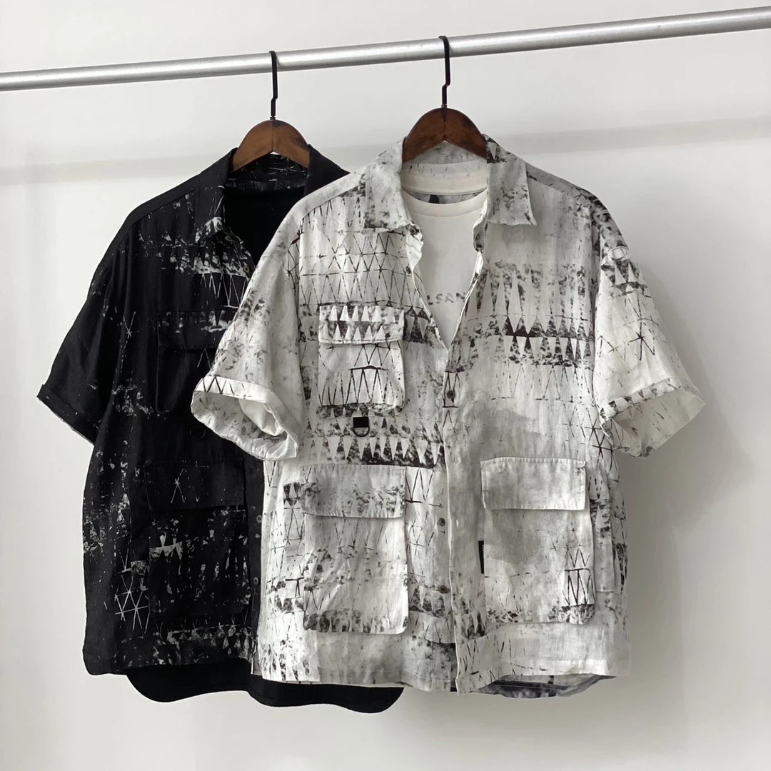 2020 【100亚麻】设计师潮牌买手店短袖衬衫 w027-6700