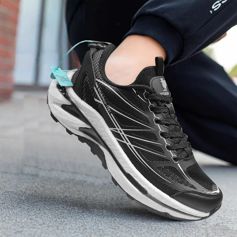 大公鸡防臭运动鞋夏季户外防滑登山休闲鞋网面透气跑步鞋训练鞋