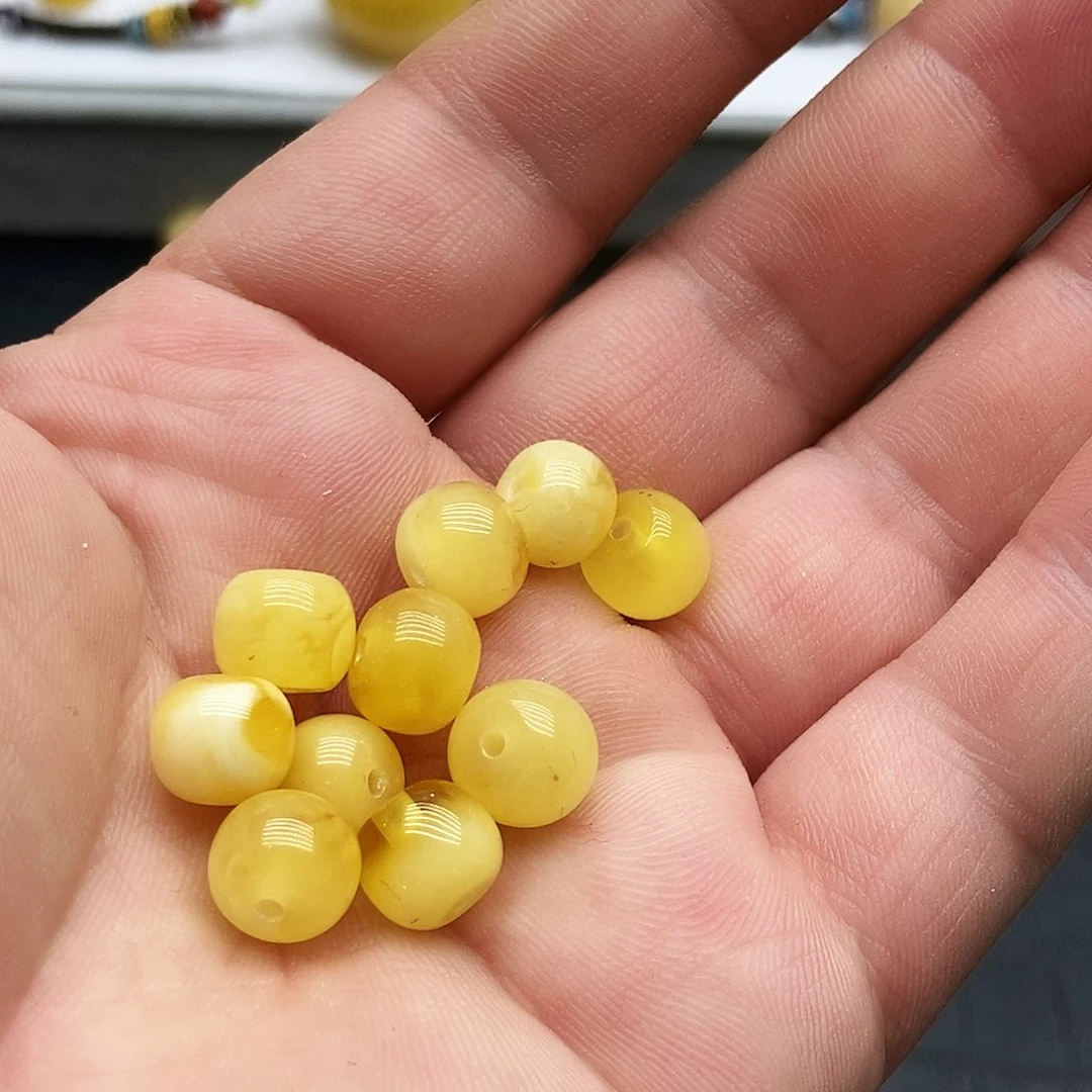 未镶嵌蜜蜡珠宝奇石9毫米老型微瑕随机一颗