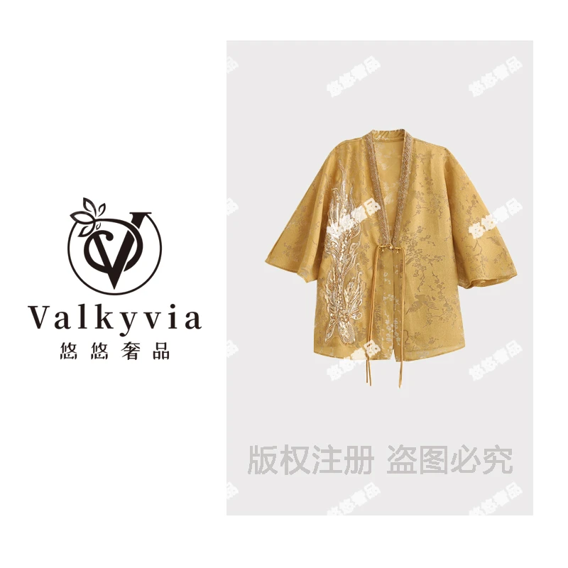 【Valkyvia/悠悠奢品】S重工蝙蝠袖钉珠外套宽松开衫女装2603