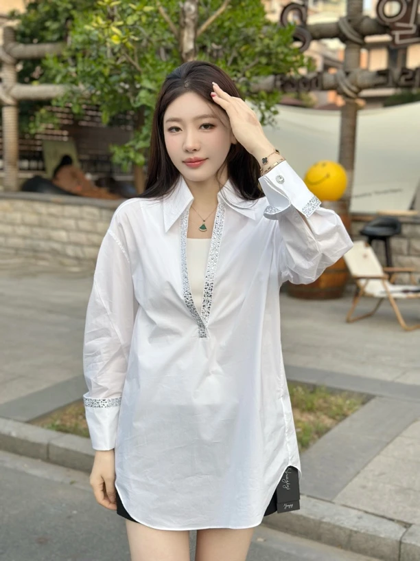 Phelps品牌颜外之衣烫钻衬衫LWWR1C726