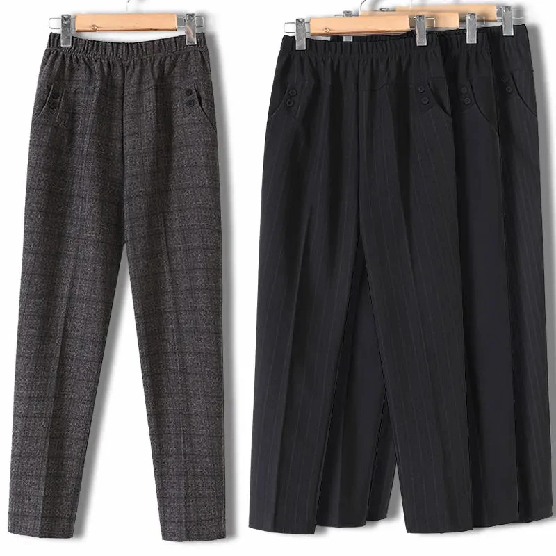 A002中老年人女装秋装长裤老人妈妈春秋宽松奶奶装加绒加厚裤子