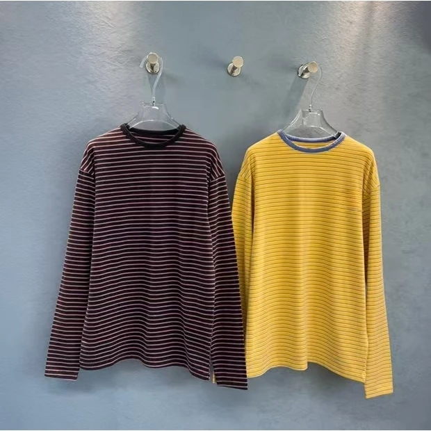 LSHOWYE｜贴片字母条纹撞色T恤M451